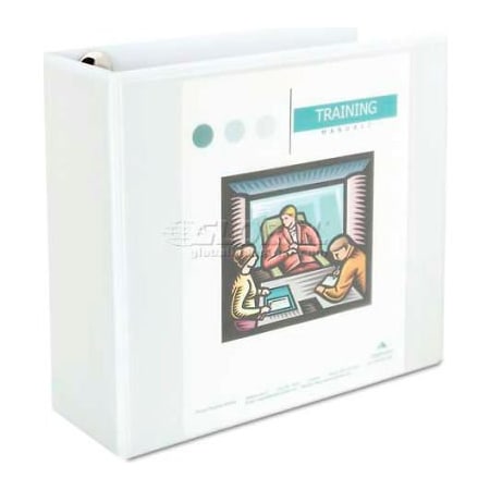 Universal Universal One Comfort Grip Deluxe Plus D-Ring View Binder, 4" Capacity, 8-1/2 x 11, White UNV30754***